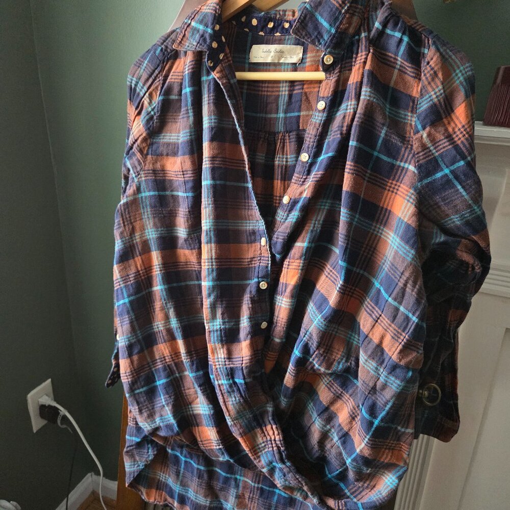 Anthropologie Isabella Sinclair Plaid Flannel Blouse - Medium